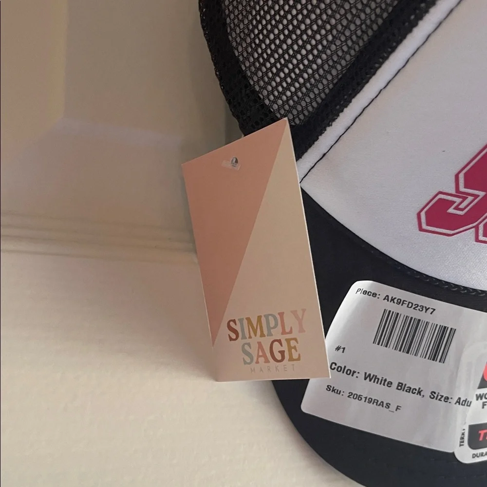 Simply Sage Market Summer Vibes Trucker Hat Foam Black White Otto One Size NWT
